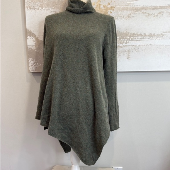 Magaschoni Sweaters - Magaschoni Cashmere Sweater Tunic Mock Neck Women Medium Green Soft & Cozy